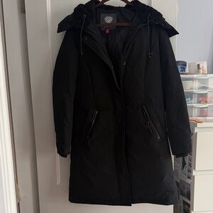 Vince Camuto Black Hooded Puffer Coat